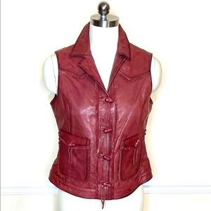 Ryan Michael Red Leather Vest